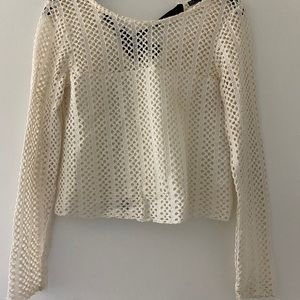 Zara cream top with bow detail